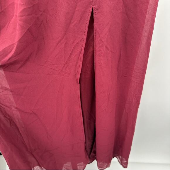 Birdy Grey Devin Convertible Chiffon Bridesmaid Dress in Cabernet Sz S NEW - Picture 5 of 10